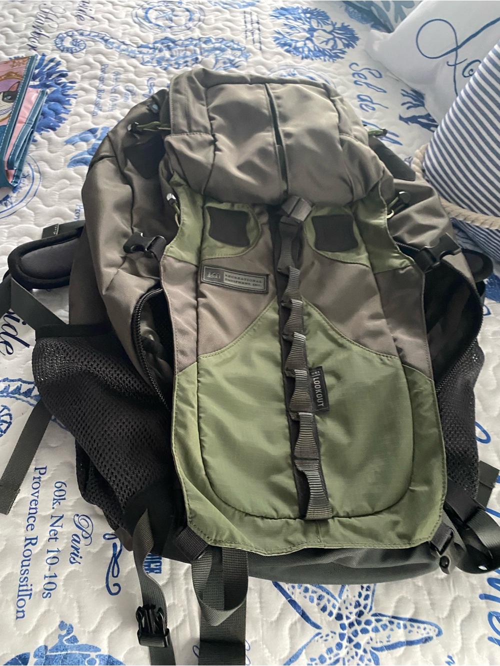 REI Men's Two-Tone Green and Gray Hiking Backpack